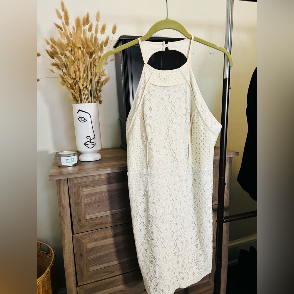 Heartloom Midi Lace Dress in Ivory - Graduation, Engagement or Bridal Events.